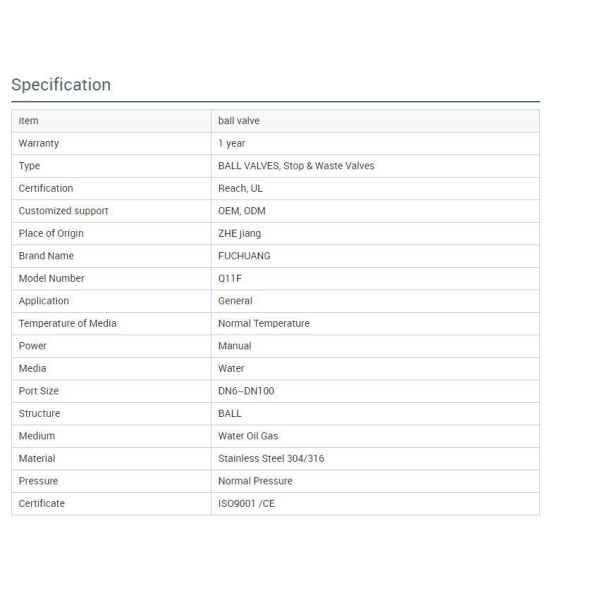 Manual Stainless Steel Female Thread Connection 2PC Ball Valve