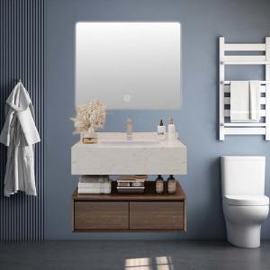 China 80*25*50cm Wall Mount Bathroom Vanity Bathroom Cabinet With Round Mirror on sale