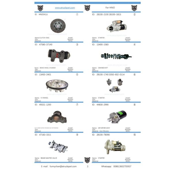 Japanese Truck Engine Spare Parts Piston S130A-E0100 S130b-E0390 for Hino J08e