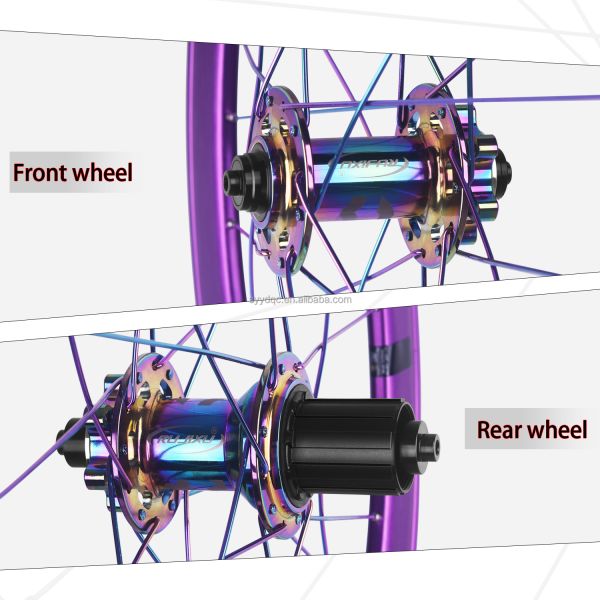 Purple 20 Inch Bike Wheelset Disc Brakes 20" 451 Wheelset 120 Rings Side Mounted Hub
