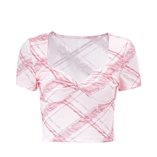 OEM Summer Wind Vyders Versatile Umbilical Short Sleeved T-Shirt Women V Neck