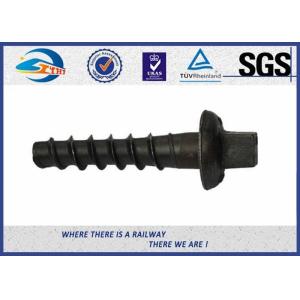 Quality SS Thread Railway Sleeper Screws Zinc Plated / Railway Screw Spikes wholesale
