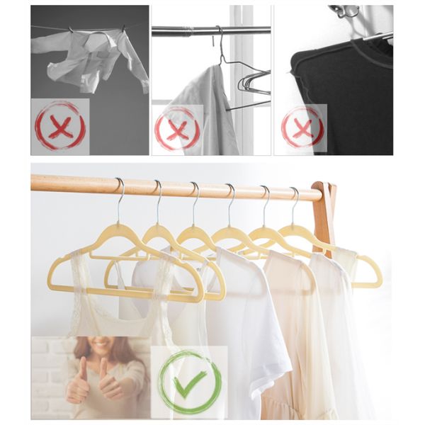 17.52" Ultra Slim Grey Kids Flocked Hanger Hooks Space Saving