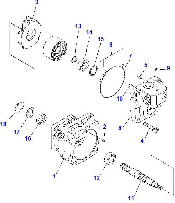 PC45R-8 Excavator Hydraulic Parts For 708-1T-00132 708-1T-01112 Pump
