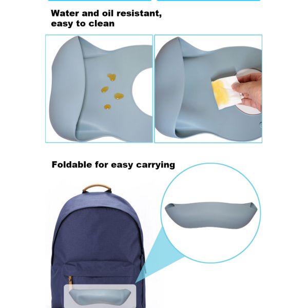 Antibacterial Toddler silicone scoop bib Waterproof Feeding Bibs With Crumb Catcher