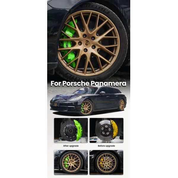 TEI Big Brake Caliper Kit S-X One-piece Forged 10 Piston Brake Caliper 400mm/410mm/420mm Disc Front BBK for Porsche Panamera