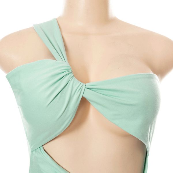 Open Back Twisted Strapless Summer Beach Dresses High Split