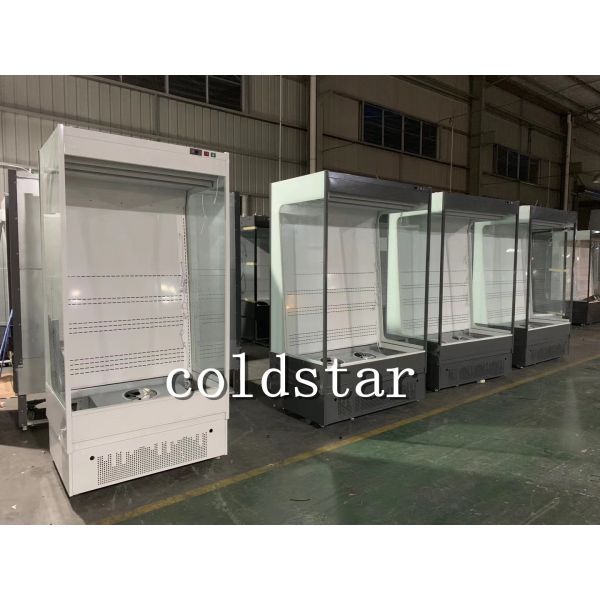 Supermarket milk chiller open multi-deck refrigerator fruit display stand for sale