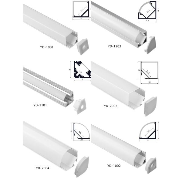 YD-2003 Corner LED Strip Profile Diffuser 30*30mm 6063 T5 Alloy