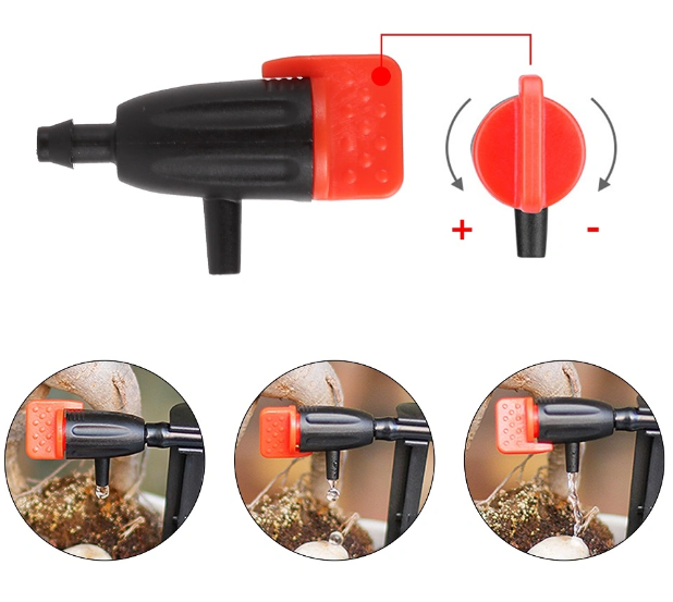 Wholesale 0~40L Adjustable Irrigation Dripper Plastic Water Dripper 1/4'' Barb