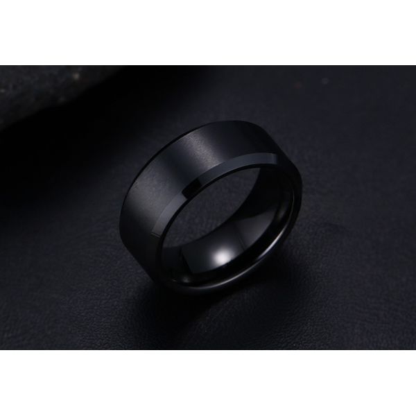 8mm Classic Tungsten Rings for Mens Wedding Band Beveled Edges Gold Black Silver Simple Geometric Band Wedding Jewelry