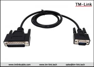 China High quality DB9 male to DB25 male serial black D-Sub port printer data cable on sale