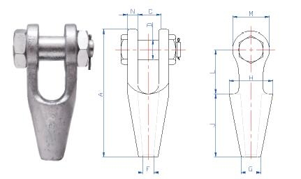 38mm Wire Rope End Stop With Cotter Pin , Open Spelter Socket 0