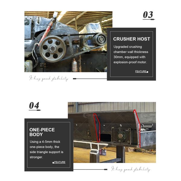 Manufacture Drum Wood Chipper Machine with 3500KG Weight and Core Components Bearing