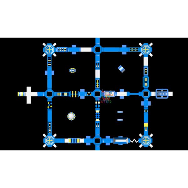 74X66 Meter Aqua Park For Waterfront Inflatable Water Park Island With Slide Climbing Obstacles