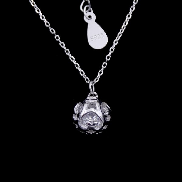 Italy Style Silver Pearl Necklace / Blank 925 Sterling Freshwater Pearl Drop Necklace