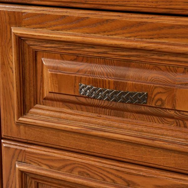 Luxury Classic E0 Solid Wood Kitchen Cabinets America Style Furniture