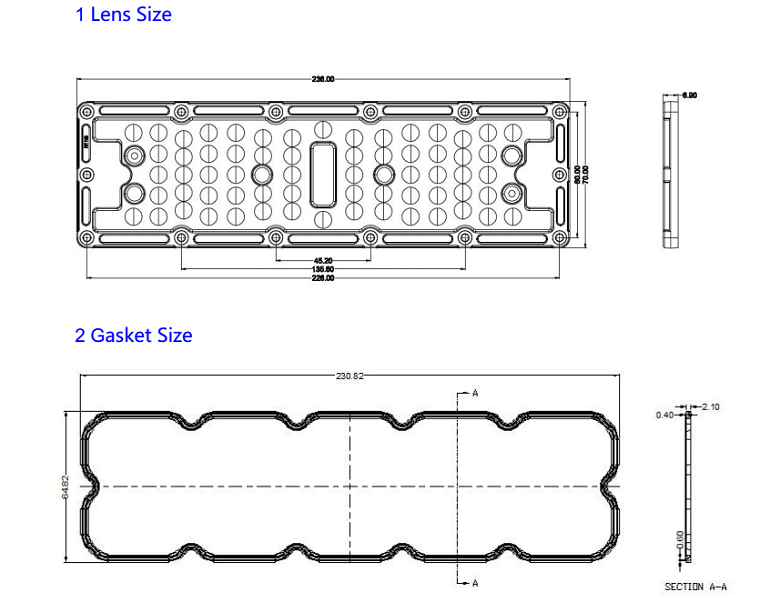 Street Light Led Pcb Module 50 W SMD3030 64D Ra70 Cool White