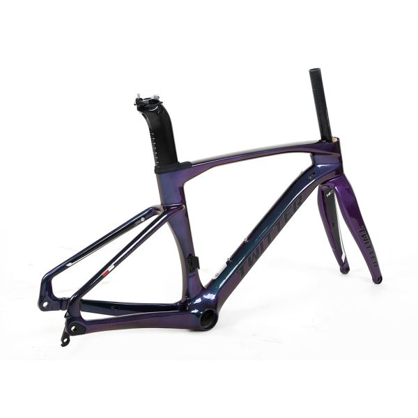 holographic black Small Carbon Road Bike Frame Set XXS for kids