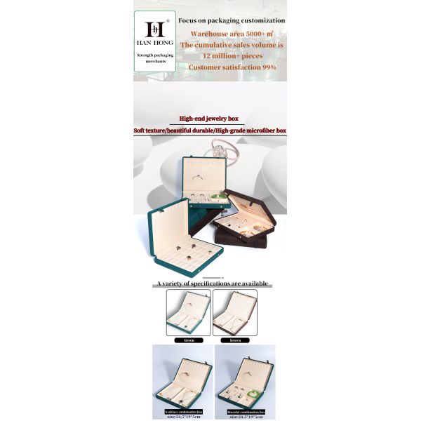 Leather Jewelry Box for Elegant and Secure Storage of Necklace Bracelet Earrings Set