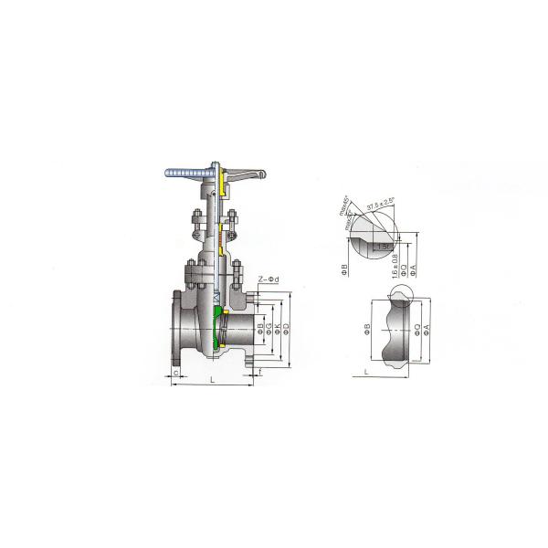 Cast Steel Gate Valve Dimenions Drawings 150LB