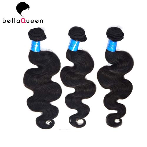 Full Cuticel Grade 7a Human Hair Extension , Natural Black Body Wave