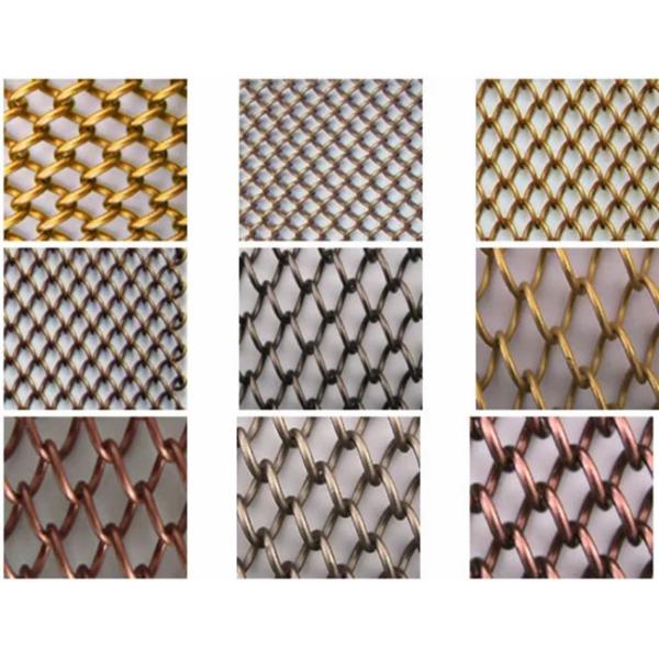 Bronze Color Decorative Wire Mesh , Decorative Metal Curtains Long Use Life