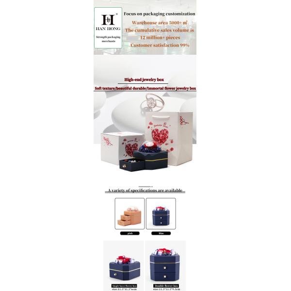 Flower Jewelry Box Necklace Ring Jewelry Box With Roses For Valentine'S Day Surprise