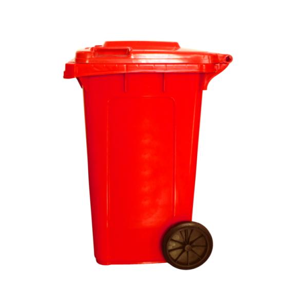 Green Commercial Rolling Trash Can 100Ltr Recycle Garbage Containers With Lid