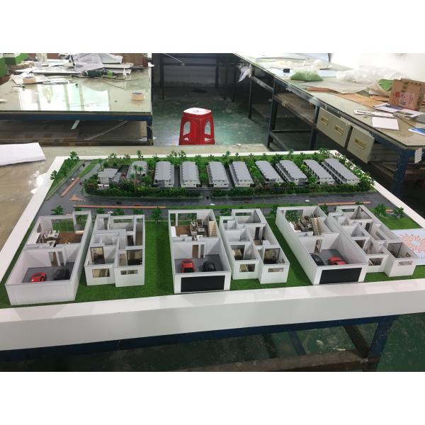 1 / 250 Scale House Interior 3D Model Warm Led Light Painted Color 1 * 0 . 8M