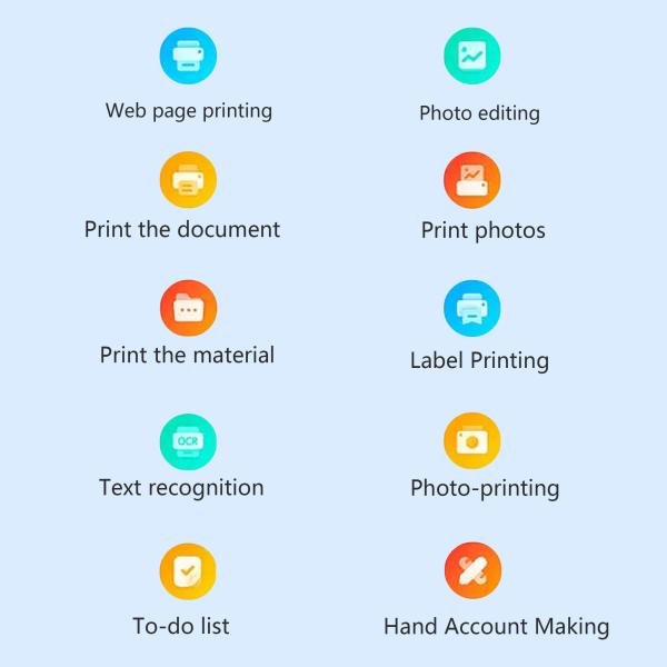 Portable Phone Thermal Mini Printer Sticker Bluetooth 200DPI