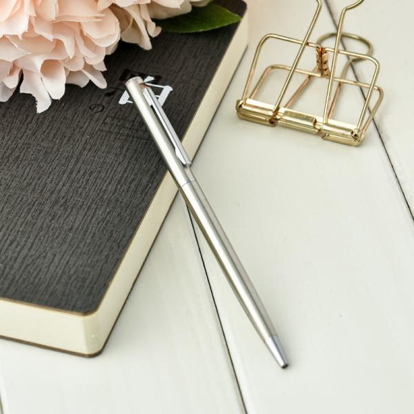 Personalized Slender Metal Ball Pen 0.7mm Advertising Promotion Hotel Ballpoint Pen