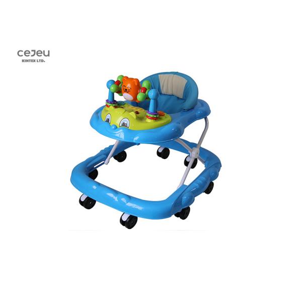 8 Wheels Baby Foldable Walker With 2 Stoppers 4 Adjustable Heights