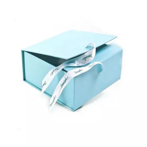custom blue baby clothes gift box luxury baby shoes paper cap box hinged hat box