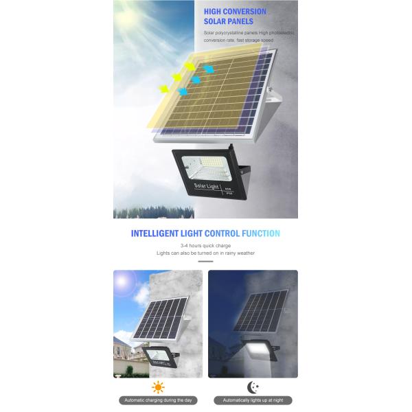 Outdoor LED 40w Solar Flood Light Garage Channel Solar Street Light With Remote Control