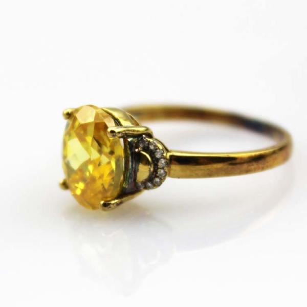 Rose Gold Plated Sterling Silver Red Cubic Zircon Ring (R251)