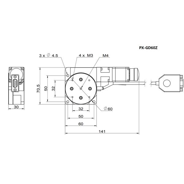 Turntable Motorized Rotation Stage Vacuum Compatible Rotation Stage 60mm Diameter