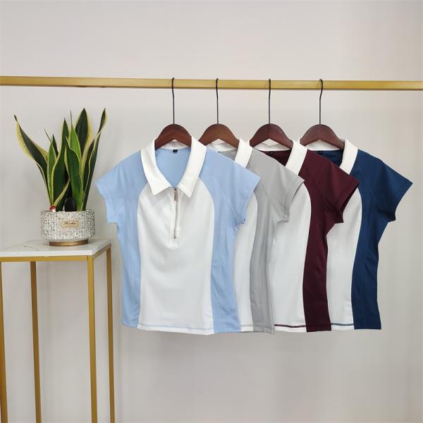 Burgundy Women Horse Riding Polo Shirts Half Zipper Equestrian Base Layer