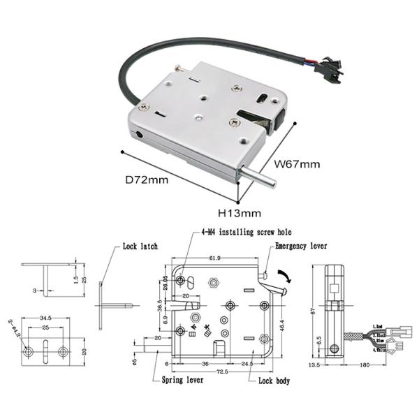 Rustproof Solenoid Cabinet Lock , 1.2A Small Solenoid Lock