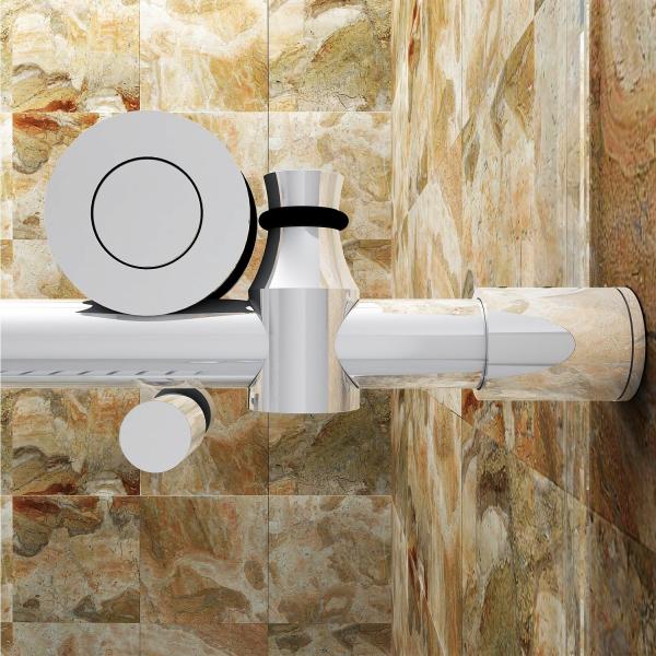 L Shape Tempered Glass Shower Enclosure Stainless Steel Sliding Frameless