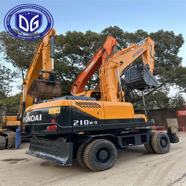 Hyundai 21 Ton Excavator Used 210W-9 Hydraulic Wheel Excavator