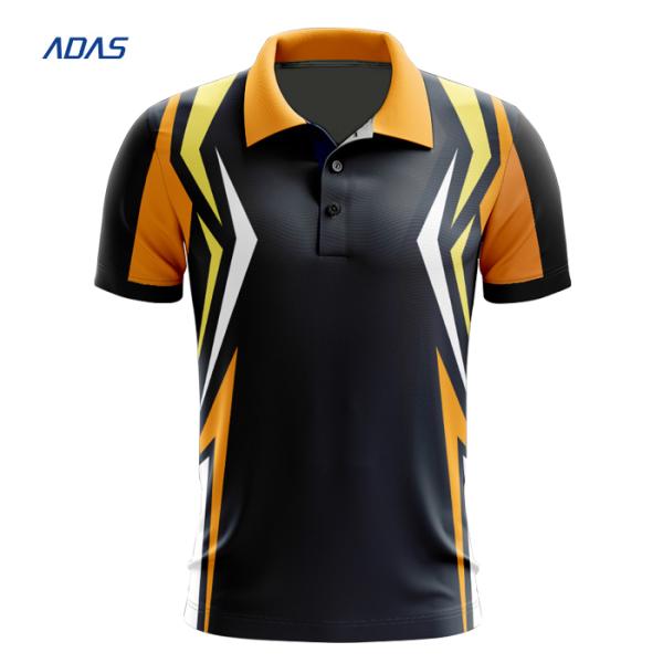 Bulk Men's Knitted Sublimation Tee Shirts Sport Wear Polo Shirt Lightweight