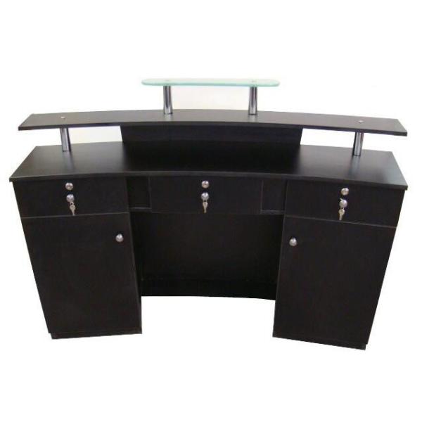 Arc Shape Salon Reception Desk Commercial Furniture With 125cm Height