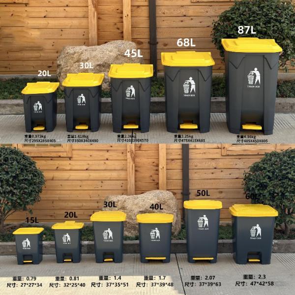 Factory High Quality 13 Gallon Street Garden Double Recycle Trash Can Foot Pedal Dustbin for Outdoor