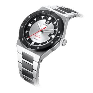 Silver Automatic Mens Wrist Watches , Stainless Steel Waterproof Automatic Watch