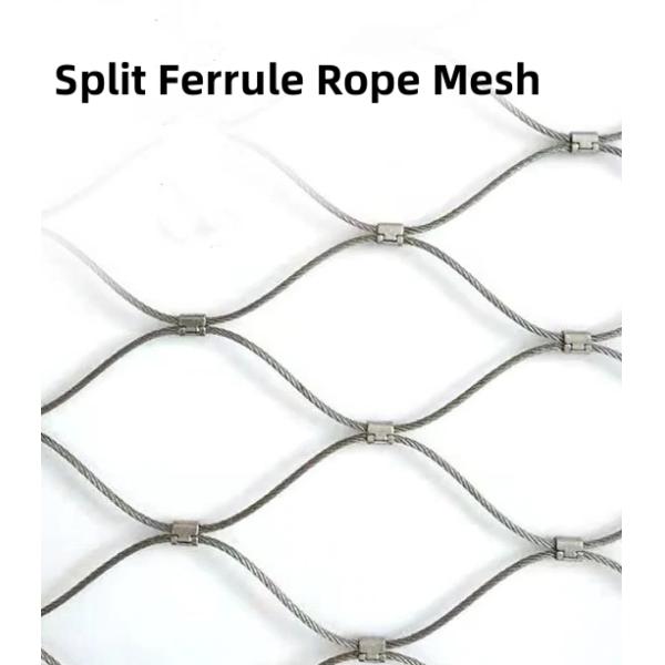 Inox 304 Flexible Woven Rope Mesh For Safety Handrail Fence