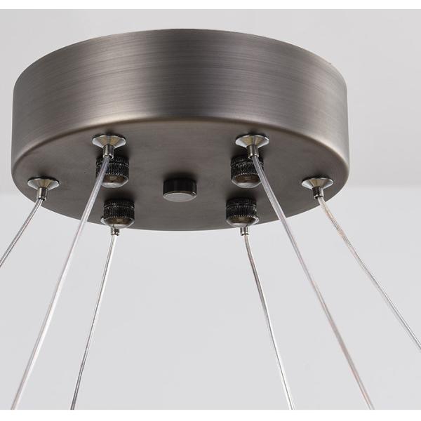 Water Pattern Glass Lampshade Modern Ring Chandelier G9 Brushed Gold Black