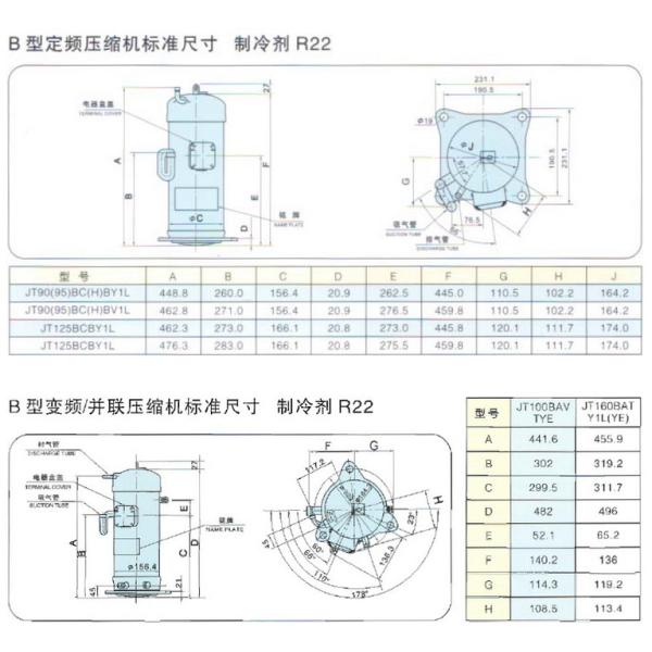 R22 220v Daikin Air Compressor Scroll Compressor AC Power JT90GABV1L CE, UL 220v, 220v/50hz