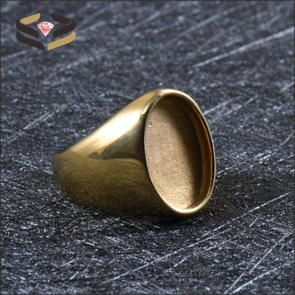 Geometric Pattern Stainless Steel Blank Wedding Band Rings With Plating Custom