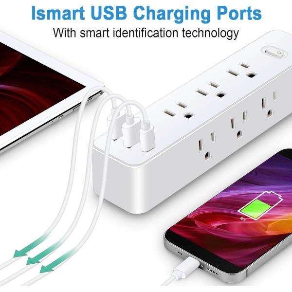 USB Outlet Desktop Power Strip Universal Socket With Built In Surge Protection